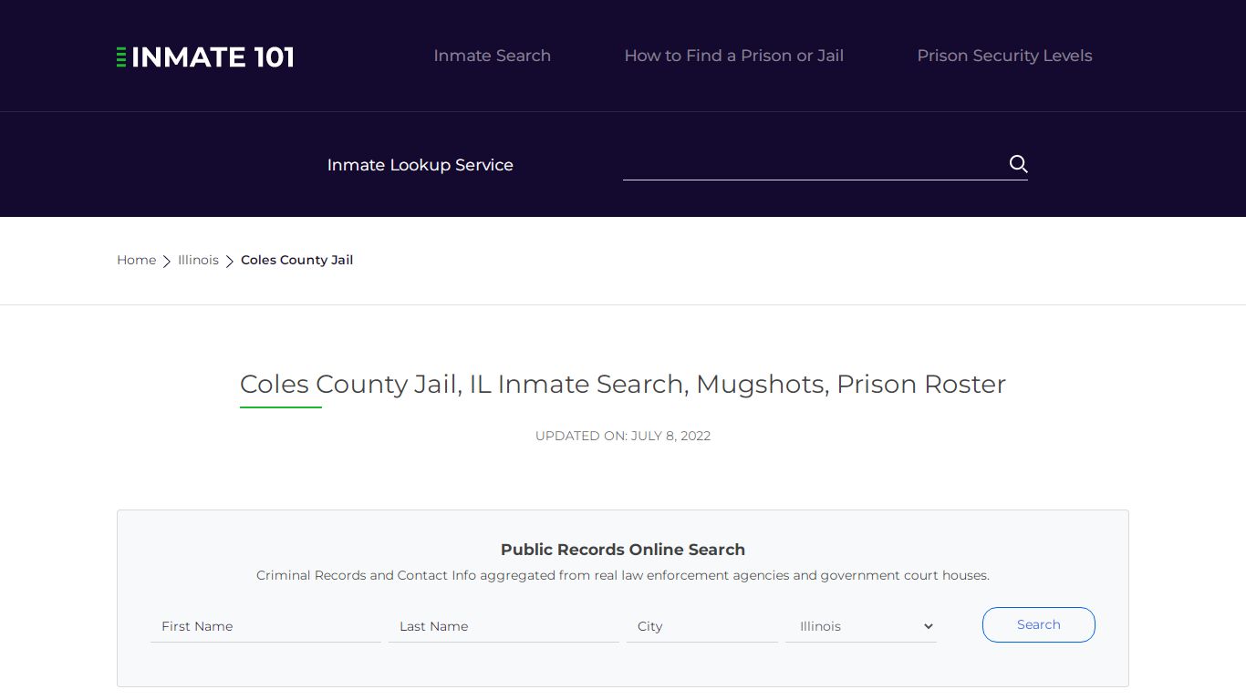 Coles County Jail, IL Inmate Search, Mugshots, Prison ...