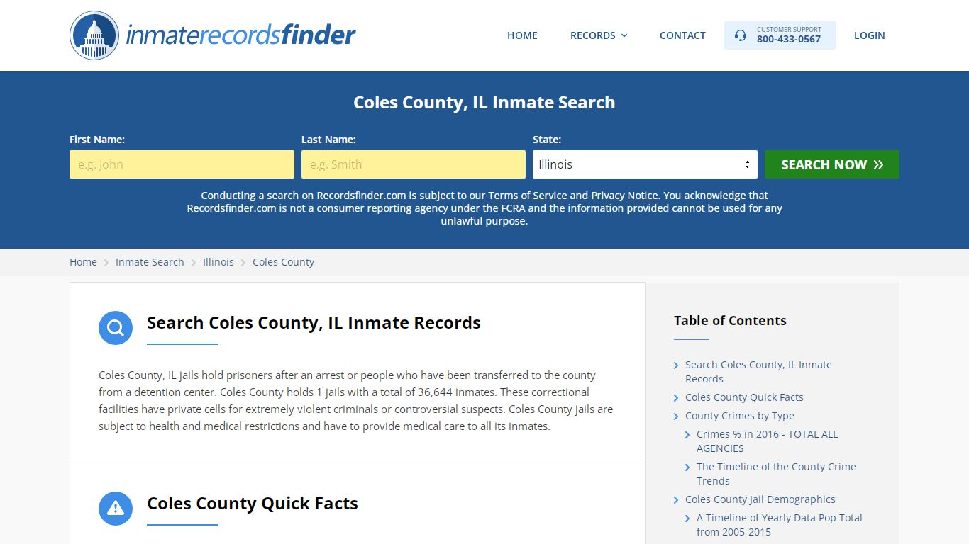 Coles County, IL Inmate Lookup & Jail Records Online